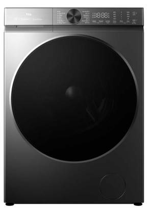 เครื่องซักอบผ้าฝาหน้า TCL WT12XCWDG 12/8 กก. 1400 RPM อินเวอร์เตอร์ สีเทา